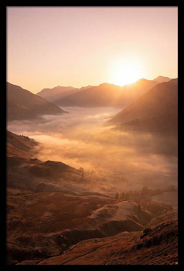 Sunrise Over Misty Mountain Valley