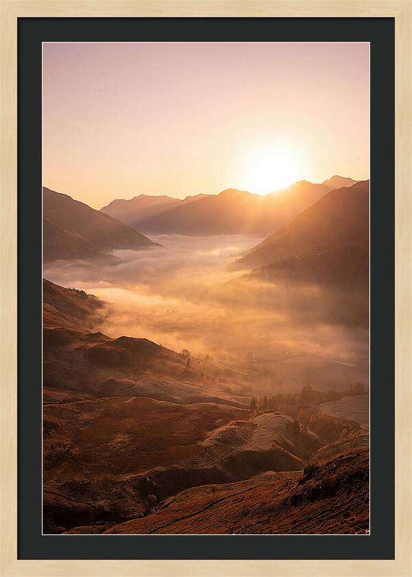 Sunrise Over Misty Mountain Valley
