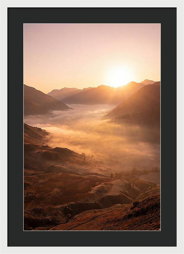 Sunrise Over Misty Mountain Valley