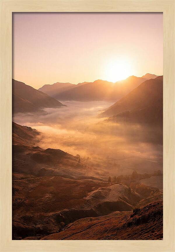 Sunrise Over Misty Mountain Valley