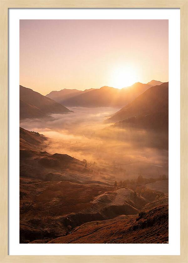 Sunrise Over Misty Mountain Valley