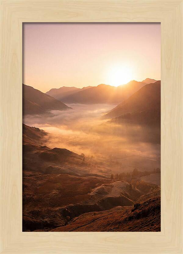 Sunrise Over Misty Mountain Valley