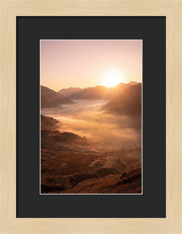 Sunrise Over Misty Mountain Valley