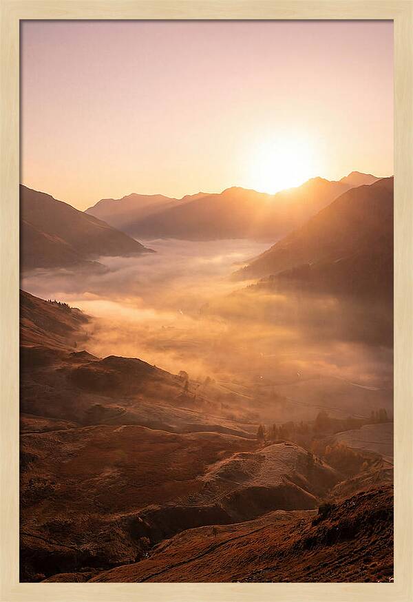Sunrise Over Misty Mountain Valley