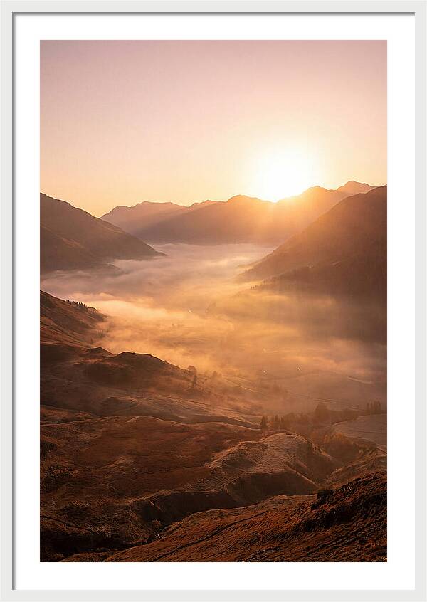 Sunrise Over Misty Mountain Valley