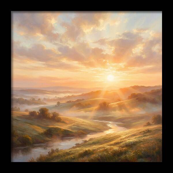 Sunrise Over Rolling Hills