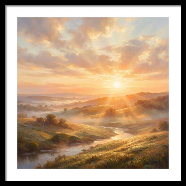Sunrise Over Rolling Hills