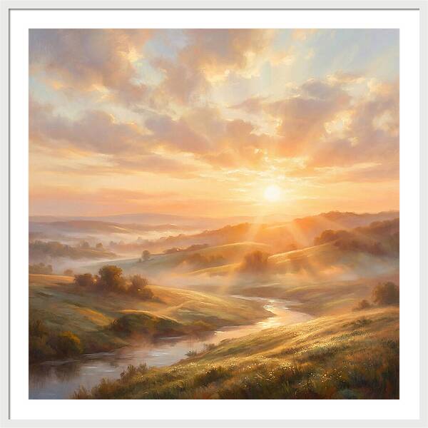 Sunrise Over Rolling Hills
