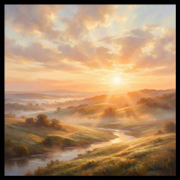 Sunrise Over Rolling Hills