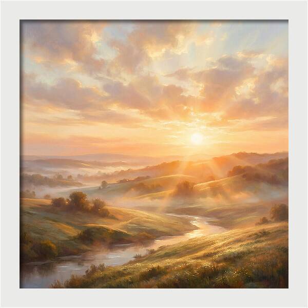 Sunrise Over Rolling Hills