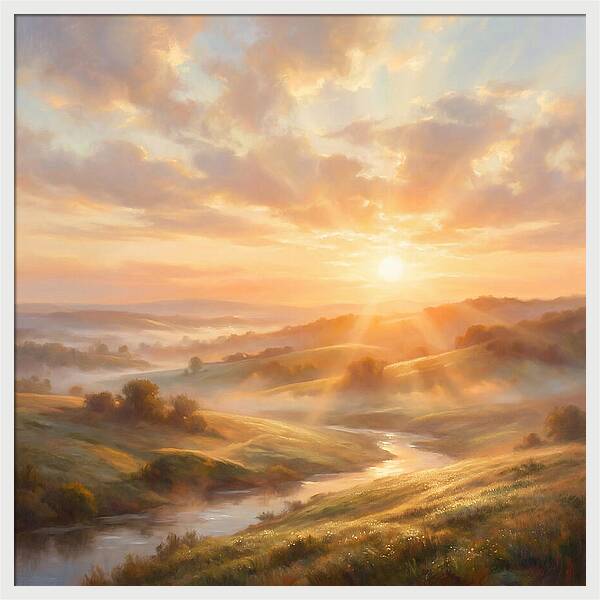 Sunrise Over Rolling Hills