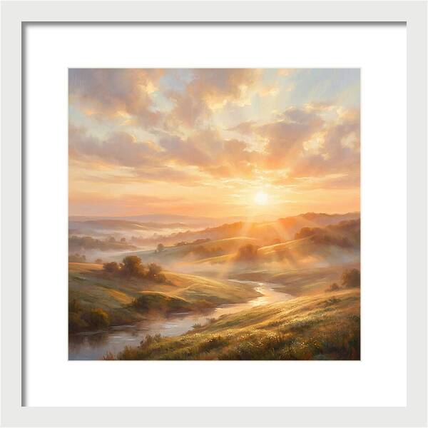 Sunrise Over Rolling Hills
