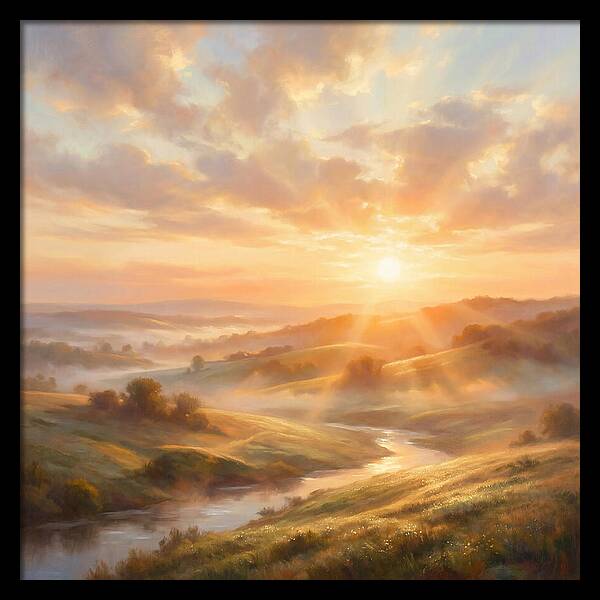 Sunrise Over Rolling Hills
