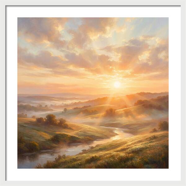 Sunrise Over Rolling Hills
