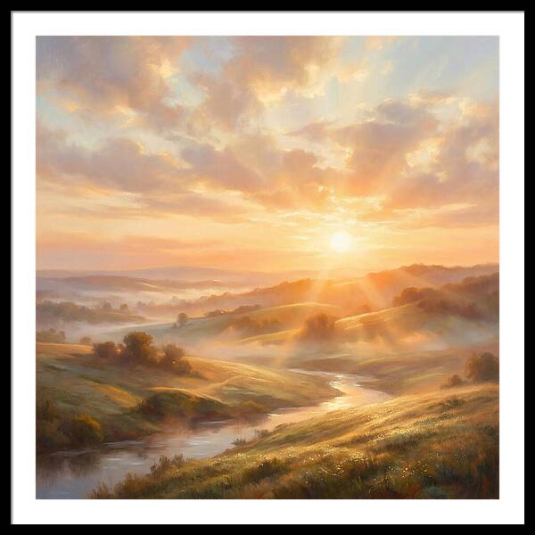 Sunrise Over Rolling Hills