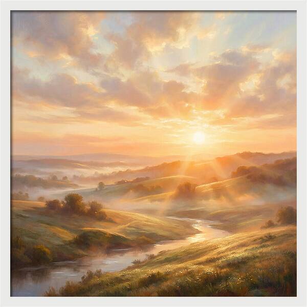 Sunrise Over Rolling Hills
