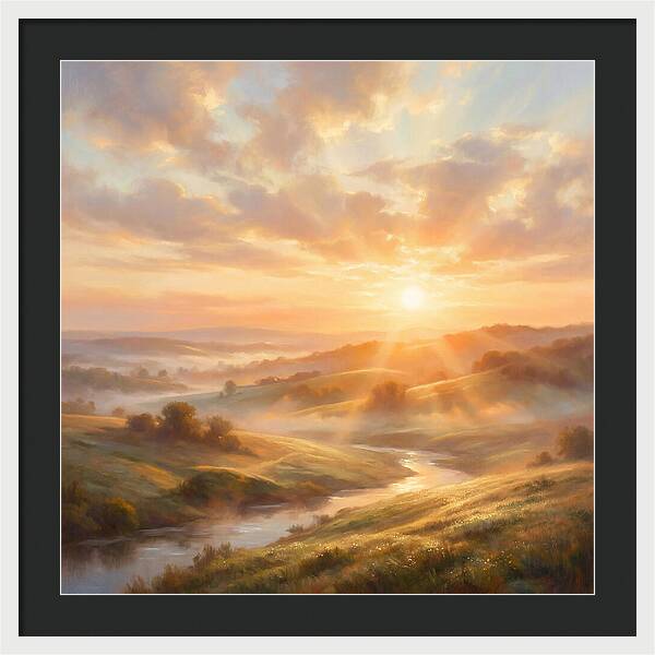 Sunrise Over Rolling Hills