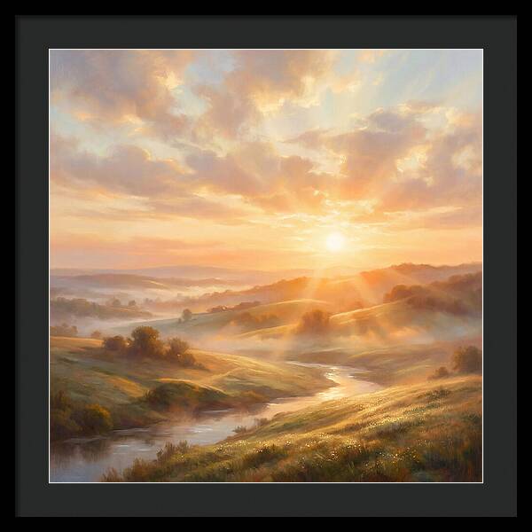 Sunrise Over Rolling Hills