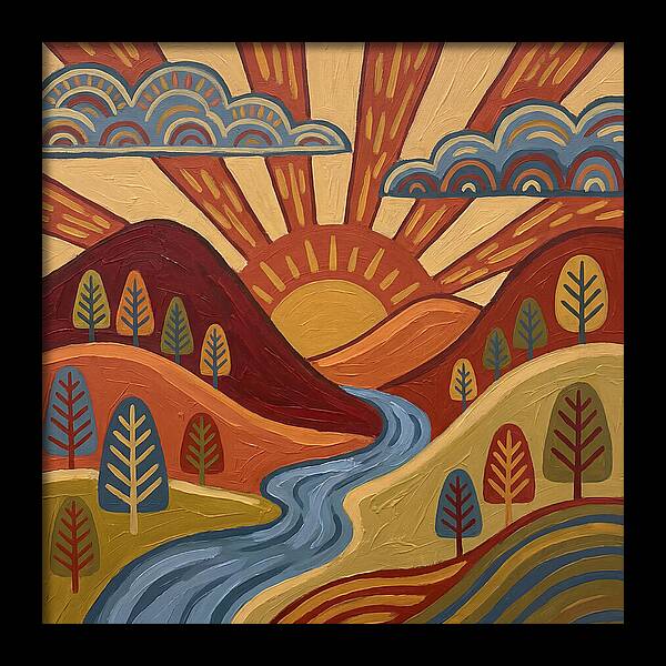 Sunrise Over Rolling Hills