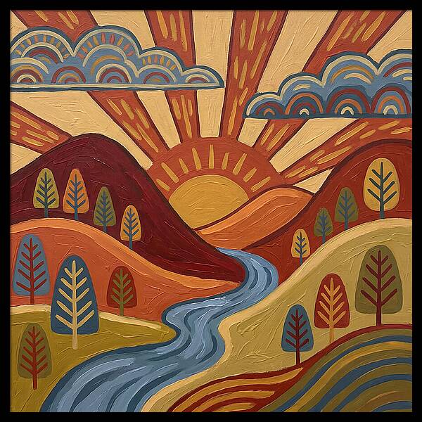 Sunrise Over Rolling Hills