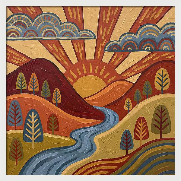 Sunrise Over Rolling Hills