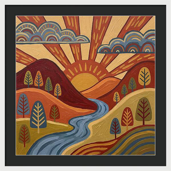 Sunrise Over Rolling Hills