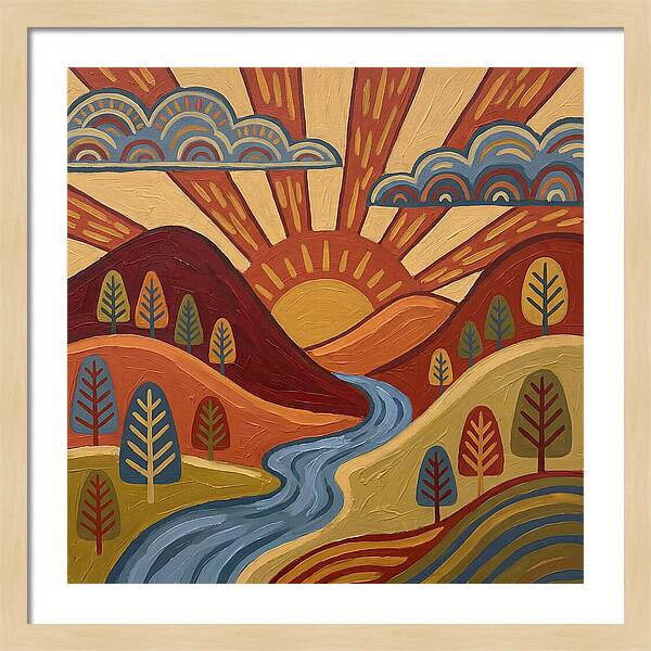 Sunrise Over Rolling Hills