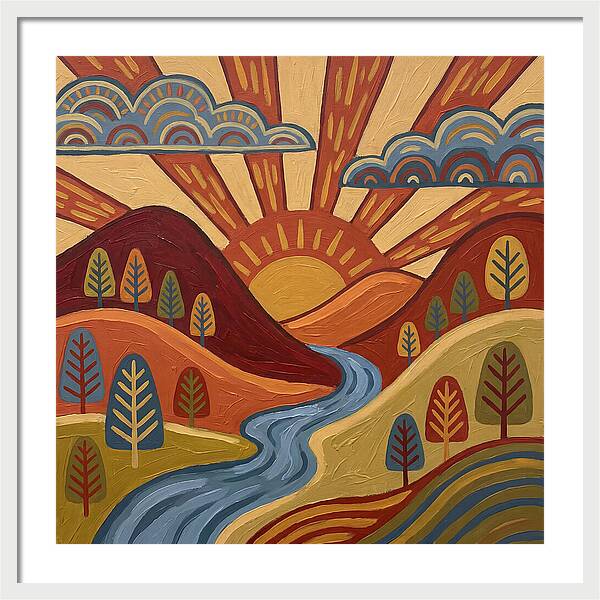Sunrise Over Rolling Hills