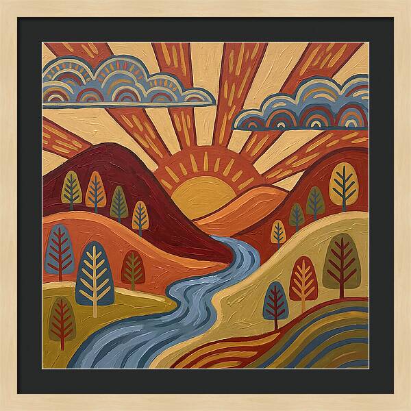 Sunrise Over Rolling Hills