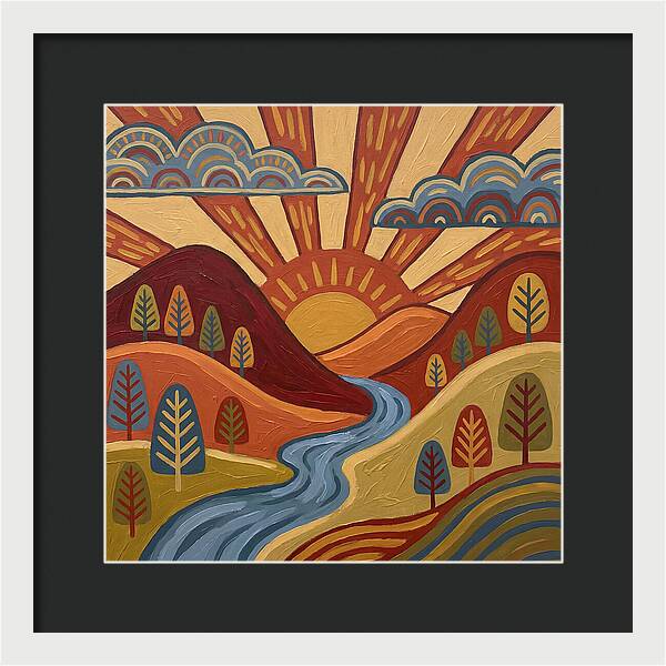 Sunrise Over Rolling Hills