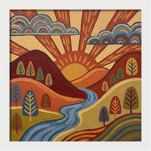 Sunrise Over Rolling Hills