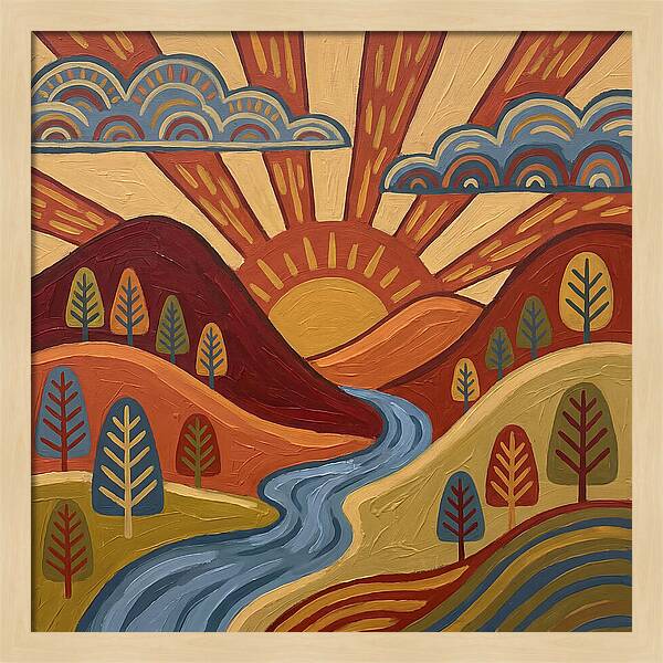 Sunrise Over Rolling Hills