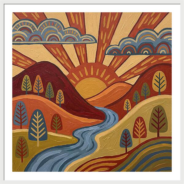 Sunrise Over Rolling Hills