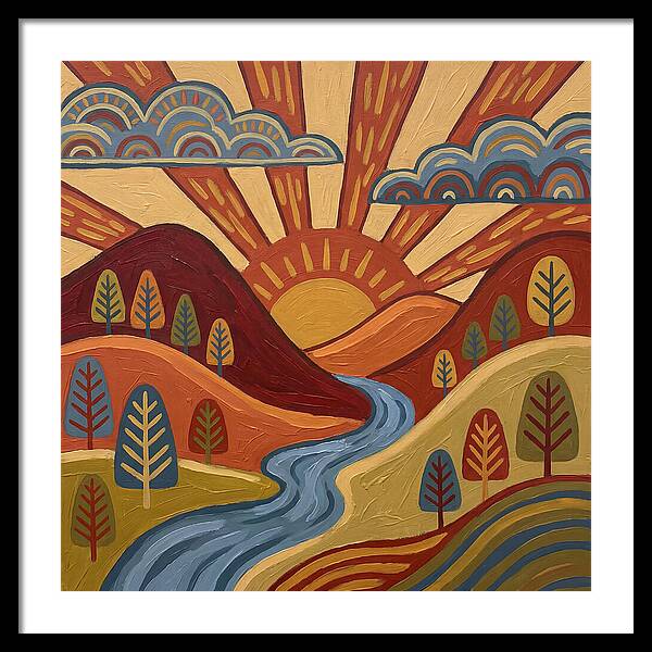 Sunrise Over Rolling Hills