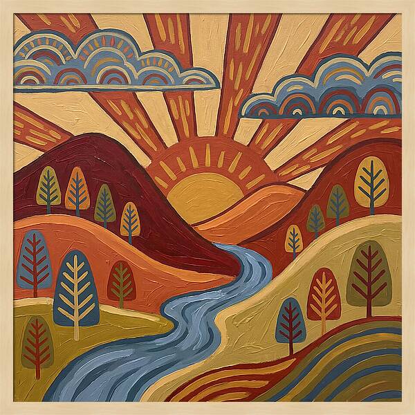 Sunrise Over Rolling Hills