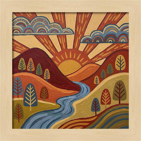 Sunrise Over Rolling Hills