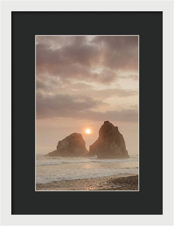 Sunset Between Sea Stacks
