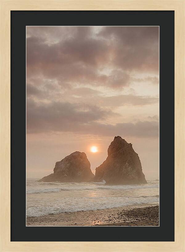 Sunset Between Sea Stacks