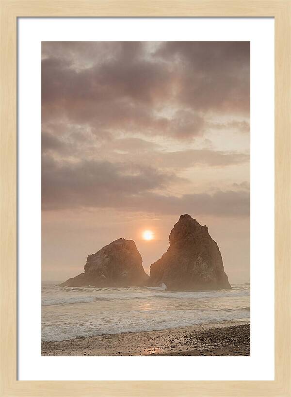 Sunset Between Sea Stacks