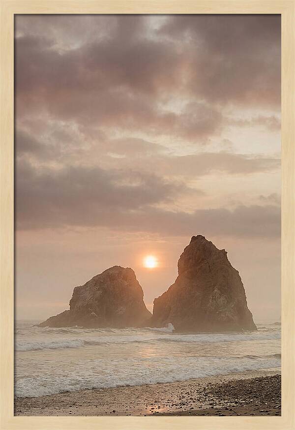 Sunset Between Sea Stacks
