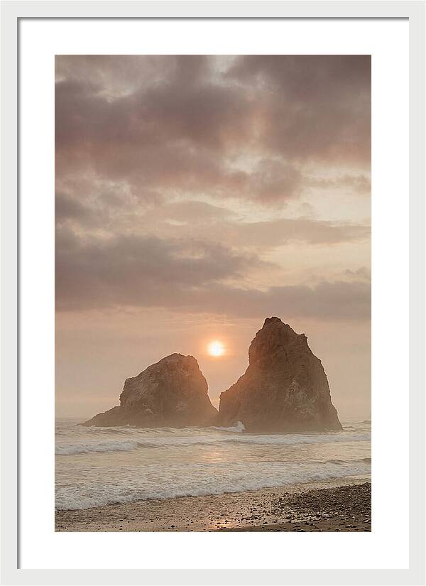 Sunset Between Sea Stacks