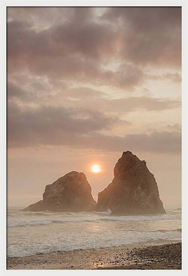 Sunset Between Sea Stacks