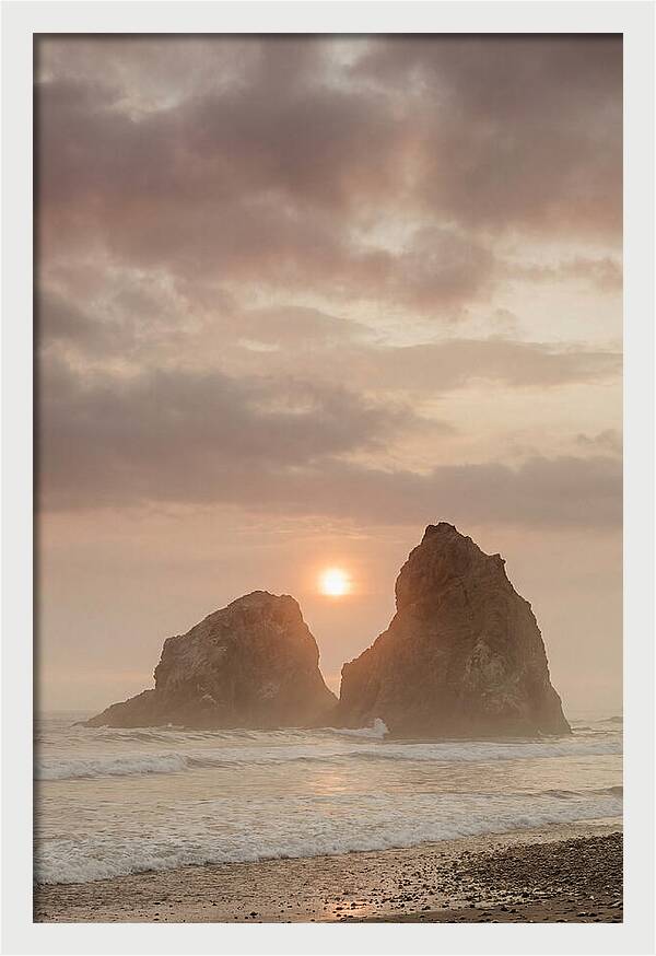 Sunset Between Sea Stacks