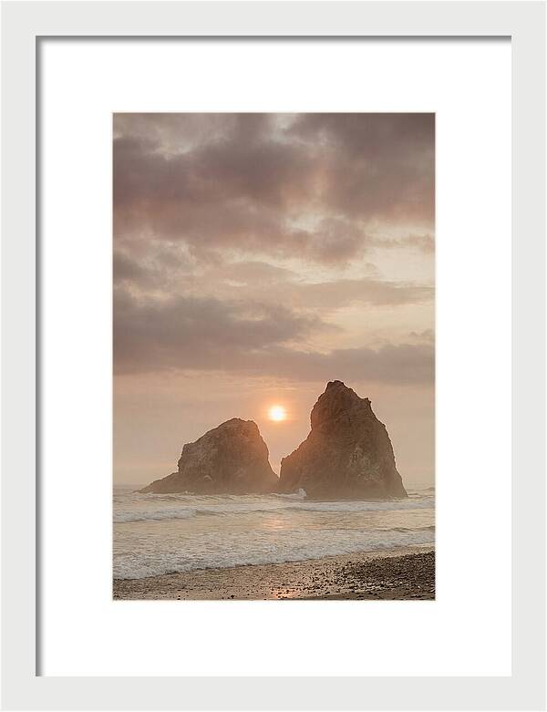 Sunset Between Sea Stacks