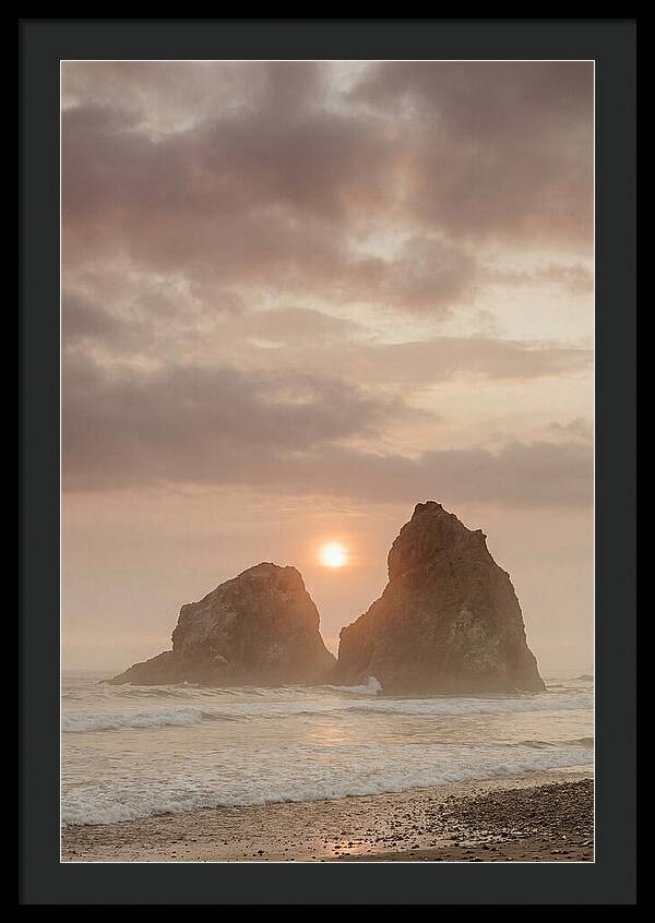 Sunset Between Sea Stacks