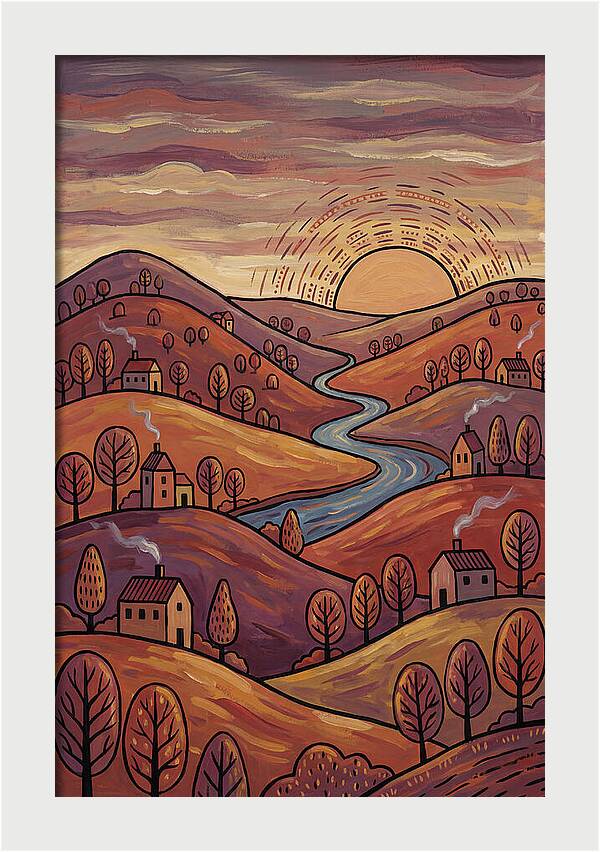 Sunset Over Rolling Hills