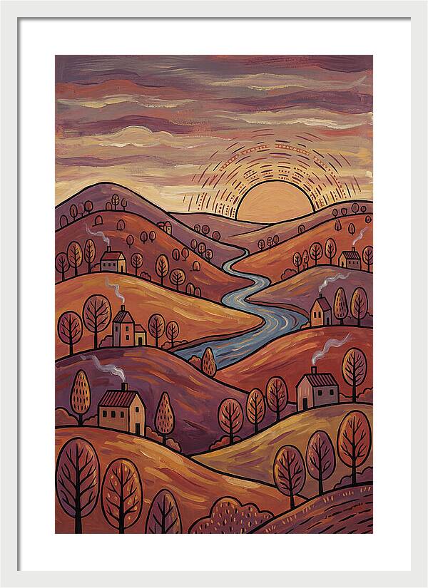 Sunset Over Rolling Hills