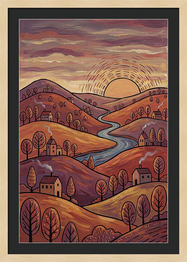 Sunset Over Rolling Hills