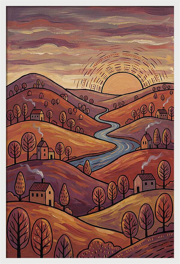Sunset Over Rolling Hills