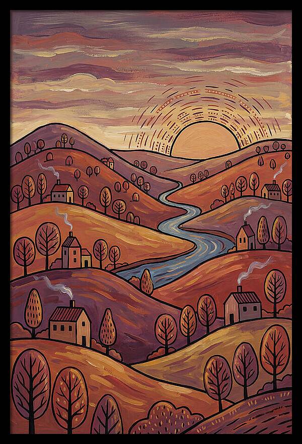 Sunset Over Rolling Hills